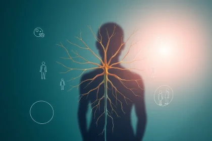 Cranial Nerve 0 and Human Pheromones illustrated to show sensory interactions in the body.